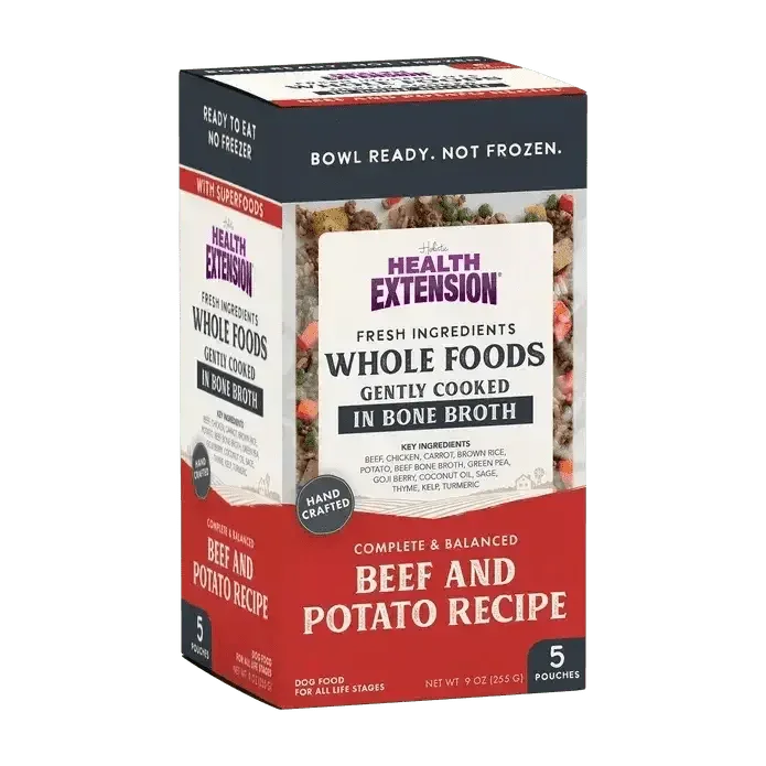 Health Extension Gently Cooked Beef & Potato Recipe Pouches For Dogs 9oz - Talis Us
