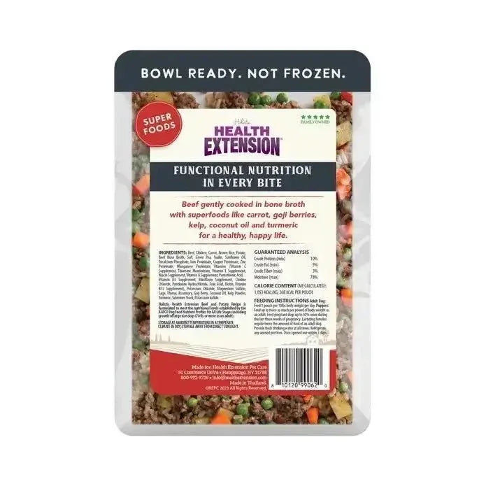 Health Extension Gently Cooked Beef & Potato Recipe Pouches For Dogs 9oz - Talis Us