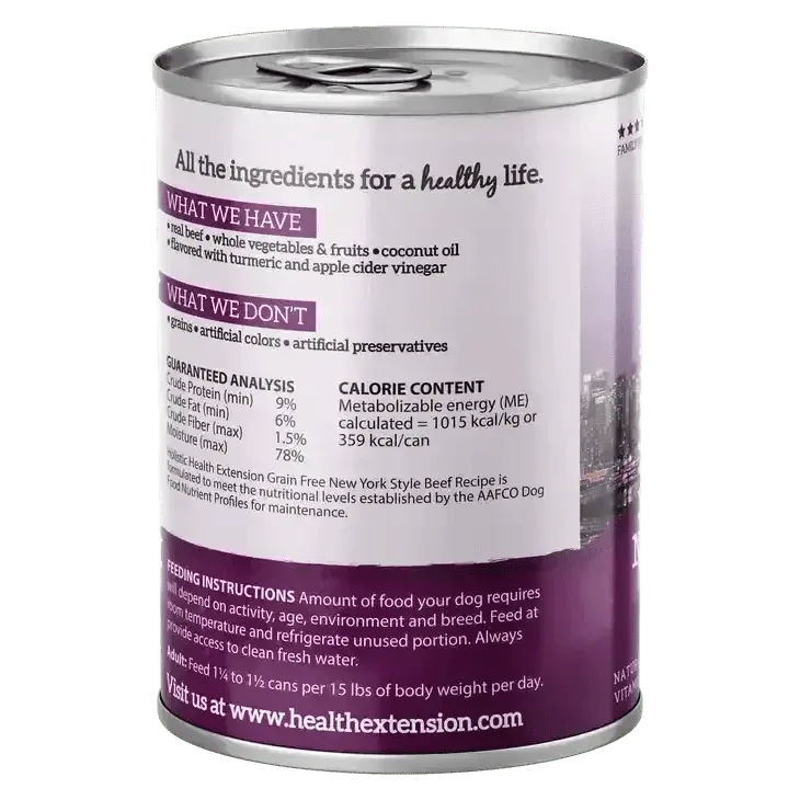 Health Extension Grain Free Beef Recipe New York Style Wet Dog Food - Talis Us
