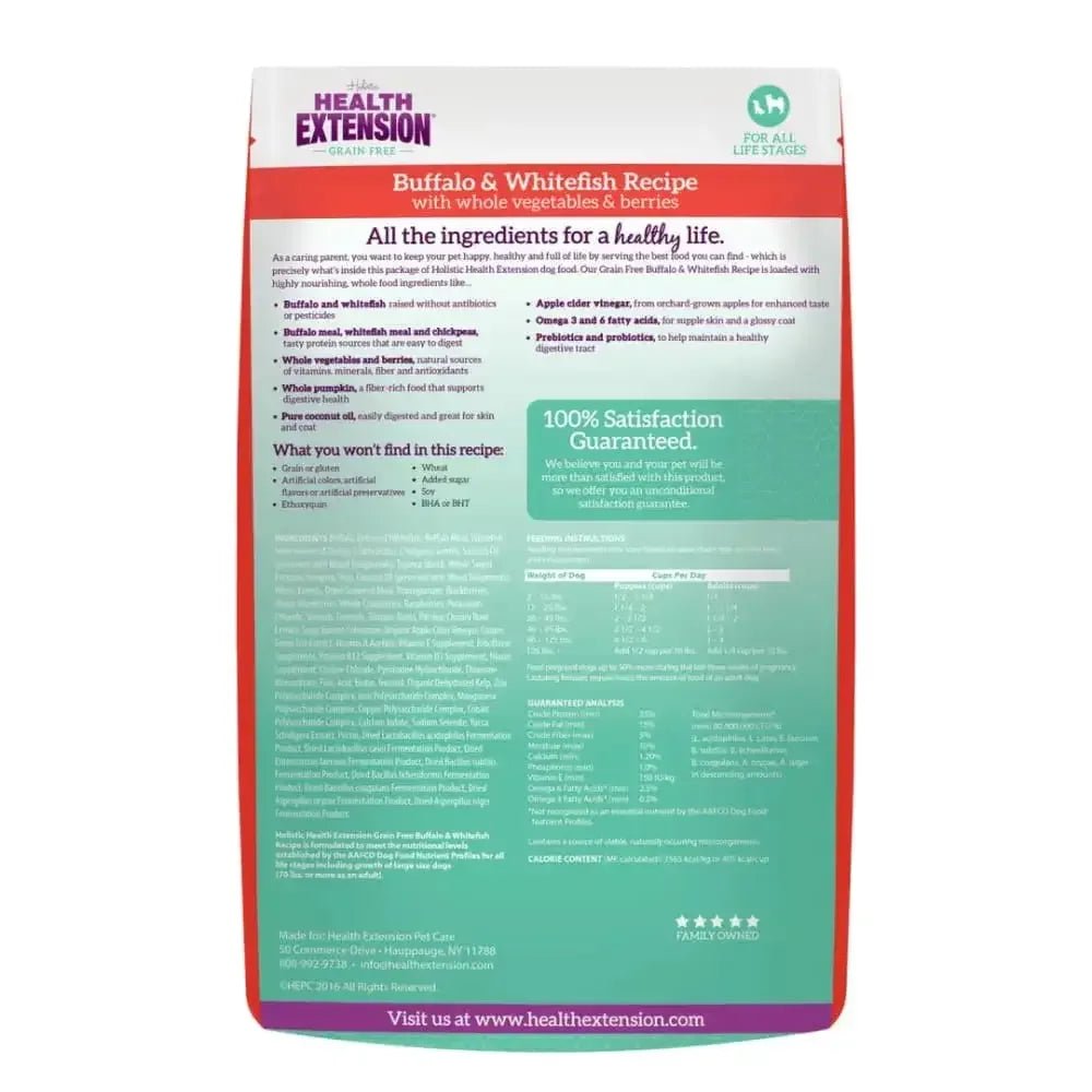 Health Extension Grain Free Buffalo / White Fish Dry Dog Food - Talis Us