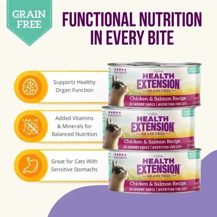 Health Extension Grain - Free Chicken & Salmon Recipe Canned Cat Food 24 / 2.8 oz - Talis Us