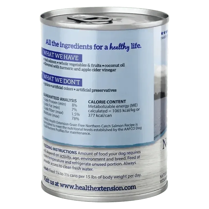 Health Extension Grain Free Northern Catch - Salmon Recipe Wet Dog Food 12/12.5oz - Talis Us