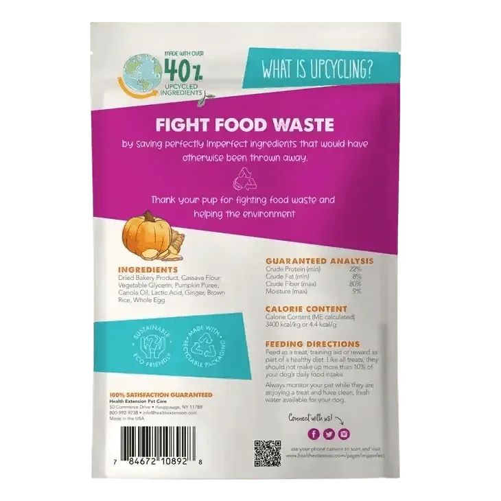 Health Extension Impawfect Pumpkin & Ginger Soft & Chewy DogTreats for Digestive Support 4.5oz - Talis Us