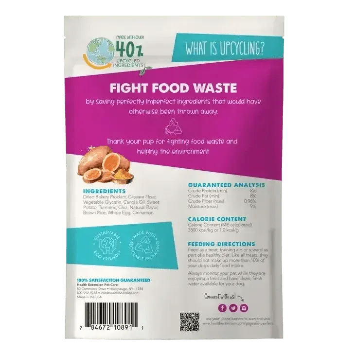 Health Extension Impawfect Sweet Potato & Turmeric for Hip & Joint Support Dog Treats 4.5oz - Talis Us