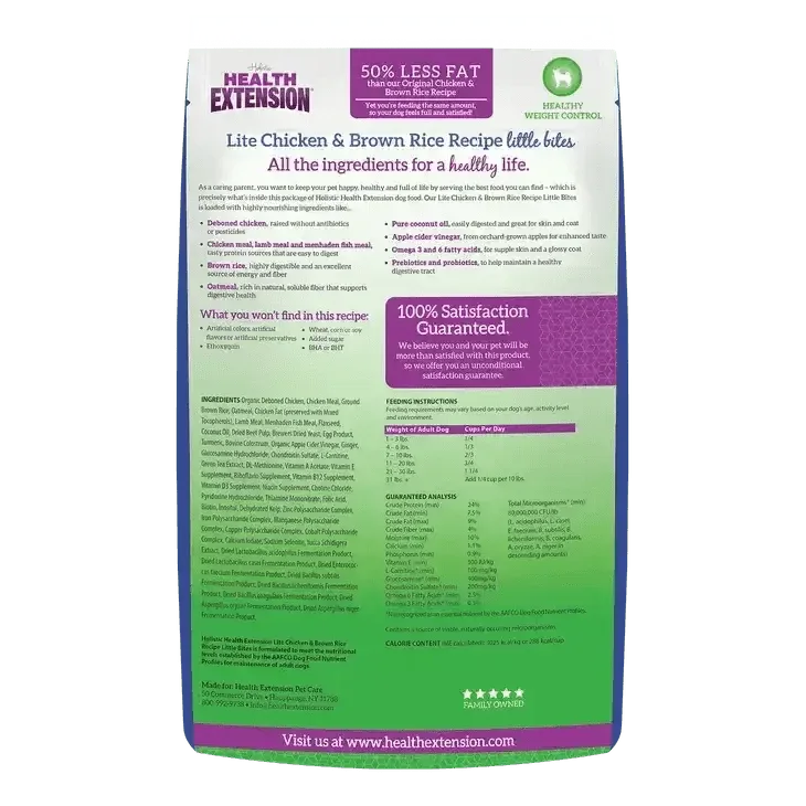 Health Extension Little Bites Lite Chicken & Brown Rice Recipe Dry Dog Food - Talis Us