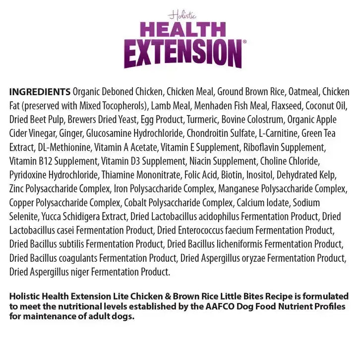 Health Extension Little Bites Lite Chicken & Brown Rice Recipe Dry Dog Food - Talis Us