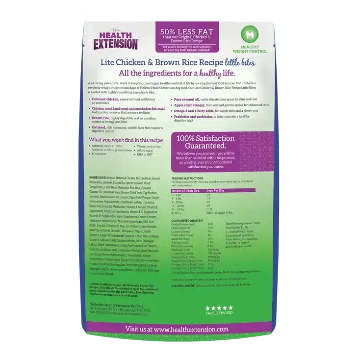 Health Extension Little Bites Lite Chicken & Brown Rice Recipe Dry Dog Food - Talis Us