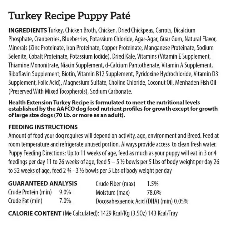 Health Extension Little Cups Puppy Wet Food12 / 3.5 oz - Talis Us