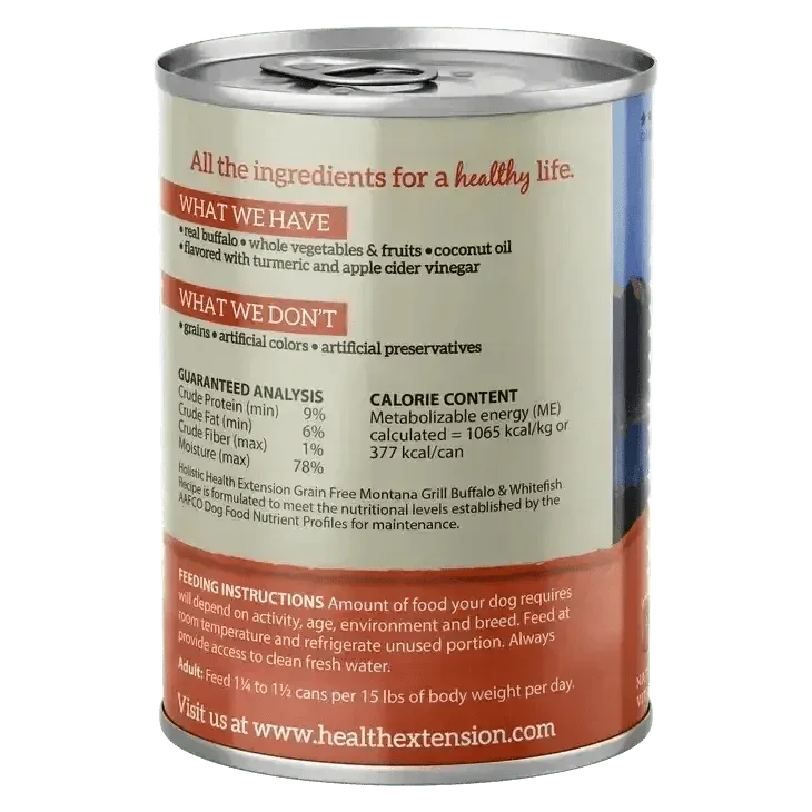 Health Extension Montana Grill Buffalo & Whitefish Recipe Wet Dog Food - Talis Us
