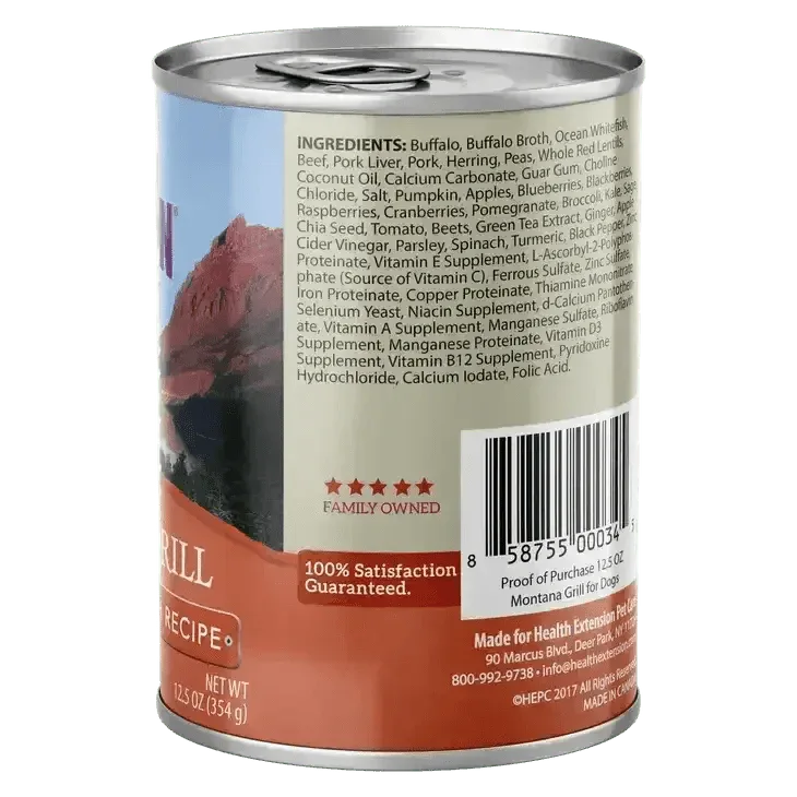 Health Extension Montana Grill Buffalo & Whitefish Recipe Wet Dog Food - Talis Us