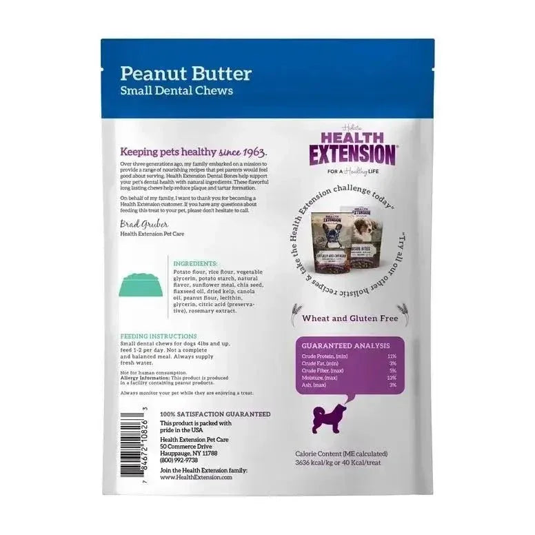 Health Extension Peanut Butter Flavor Dental Bones - Talis Us