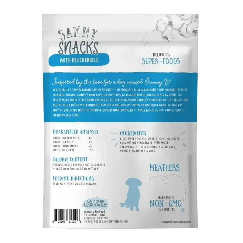 Health Extension Sammy Snacks Blueberries Flavored Natural Dog Treats 8 oz - Talis Us