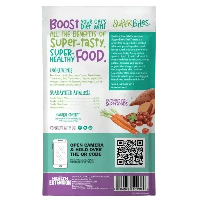 Health Extension Super Bites Beef Freeze - Dried Cat Treats 0.75oz - Talis Us