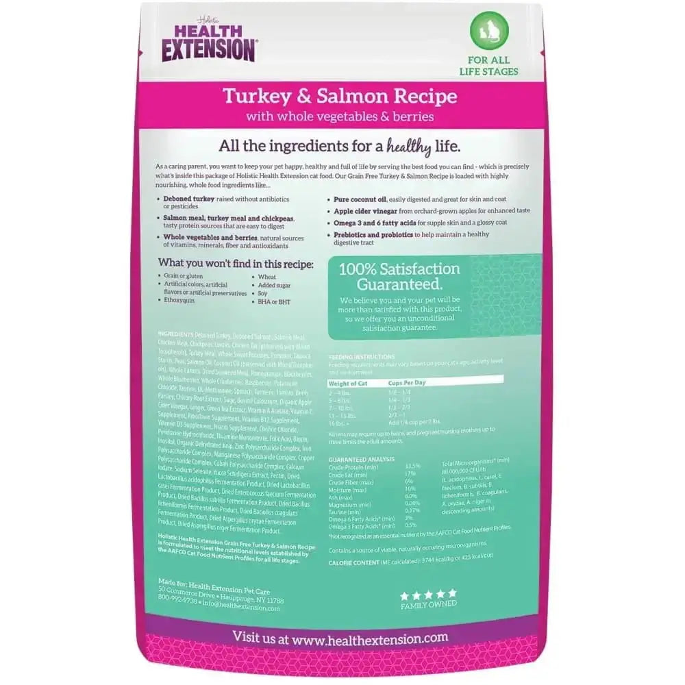 Health Extension Turkey & Salmon Kitten / Cat Grain Free Dry Cat Food Health Extension