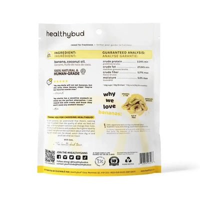 Healthybud Banana Crisps Dehydrated Vegan Training Dog Treats 5.3 Oz - Talis Us