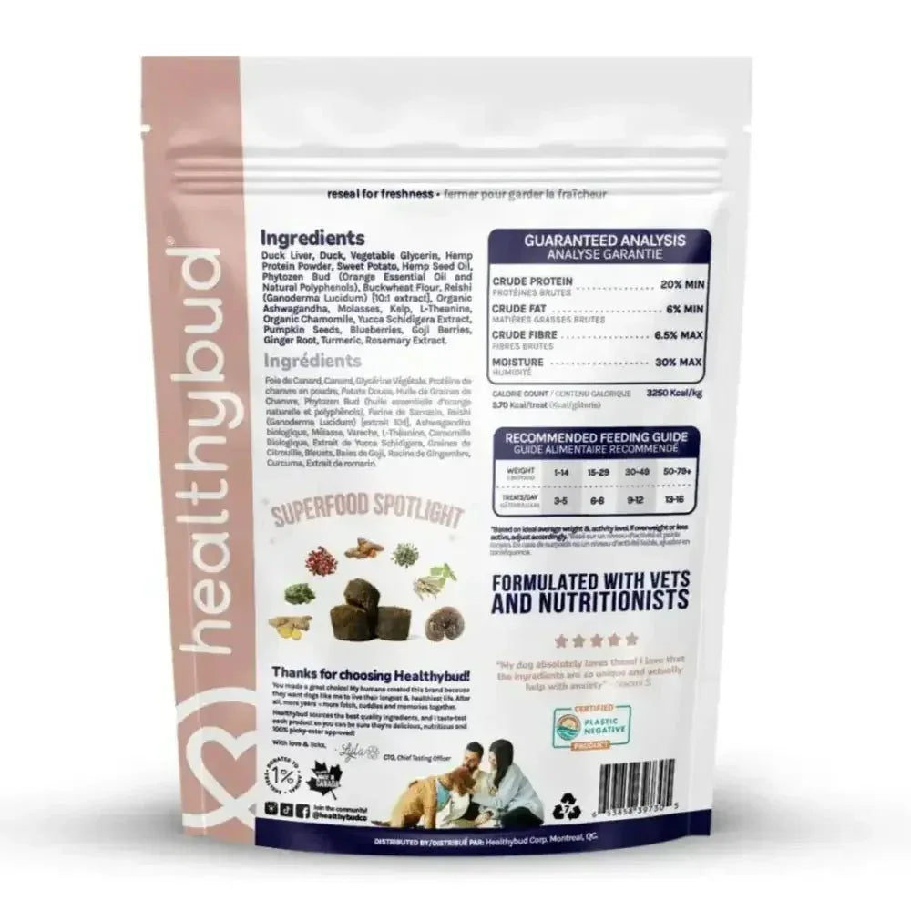 Healthybud Calming Aid Stress Relief Duck Soft Dog Treats - Talis Us