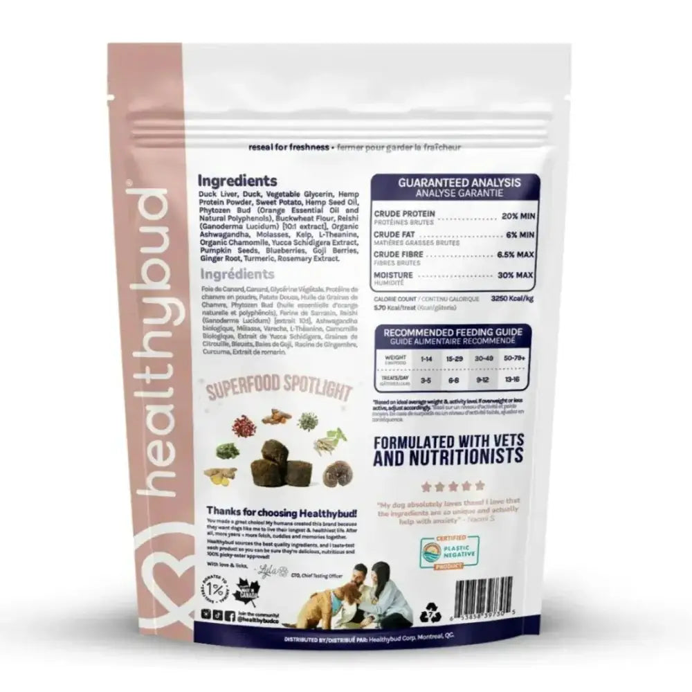 Healthybud Calming Aid Stress Relief Duck Soft Dog Treats - Talis Us