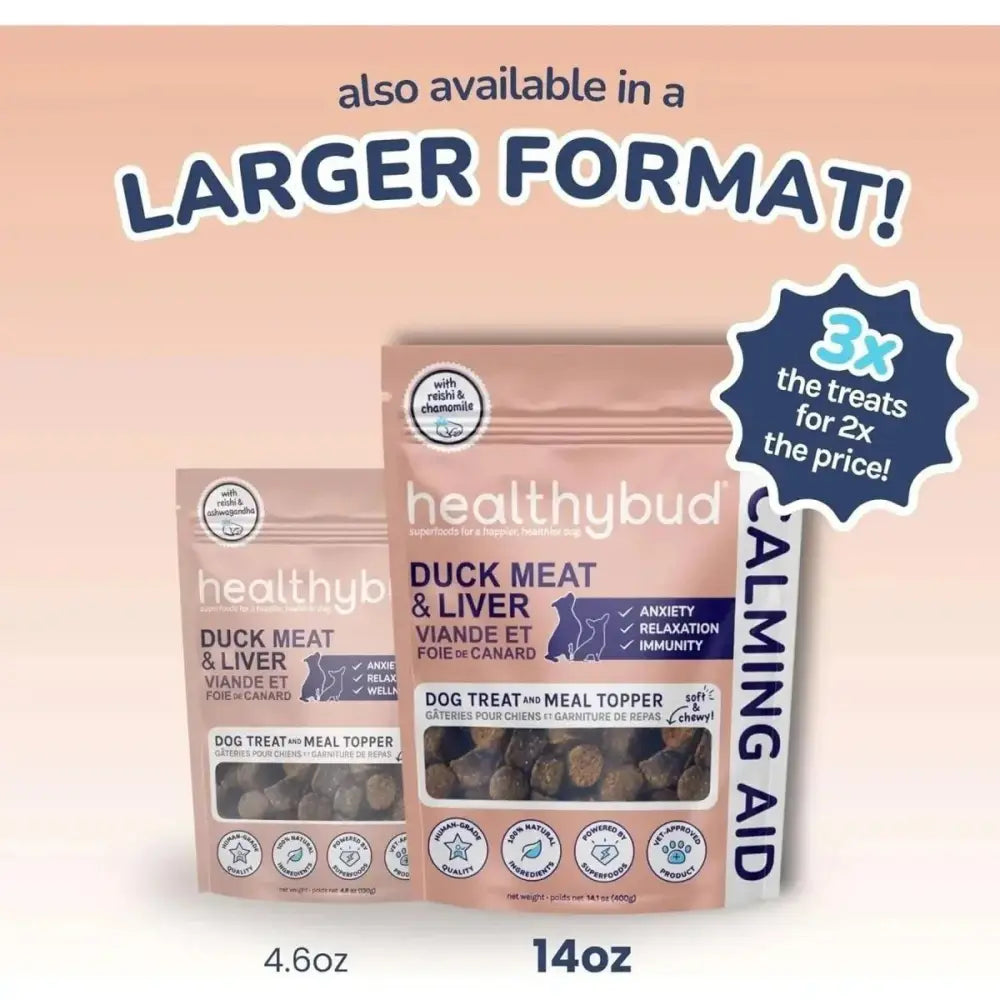 Healthybud Calming Aid Stress Relief Duck Soft Dog Treats - Talis Us