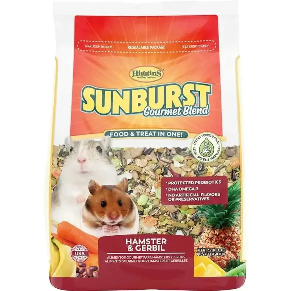 Higgins Sunburst Gourmet Hamster & Gerbil Food. 2.5 Lbs Higgins