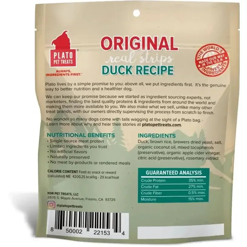 Home Plato Original Real Strips Duck Dog Treats - Talis Us