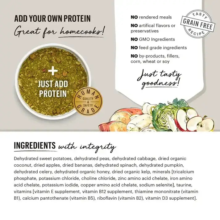 The Honest Kitchen Dehydrated Grain Free Fruit & Veggie Base Mix Recipe Dog Food The Honest Kitchen