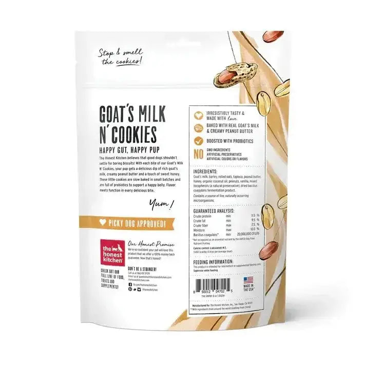The Honest Kitchen Goat's Milk N' Cookies Crunchy Probiotic Snacks Natural Dog Treats 8oz - Talis Us