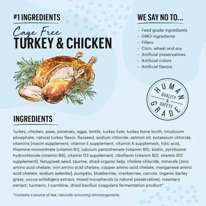 The Honest Kitchen Whole Food Clusters Grain Free Turkey & Chicken Dry Cat Food The Honest Kitchen