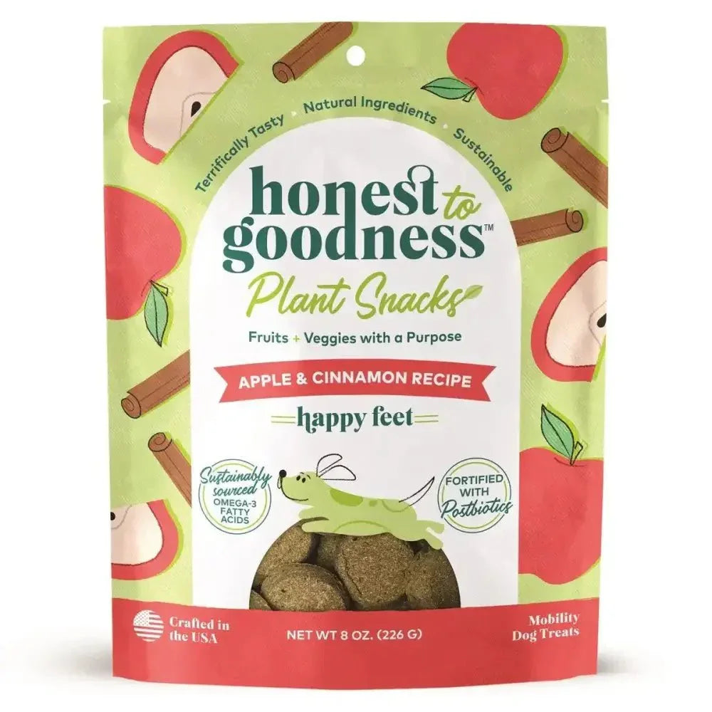 Honest To Goodness™ Plant Snacks Happy Feet Apple & Cinnamon Recipe Dog Treats 8oz - Talis Us