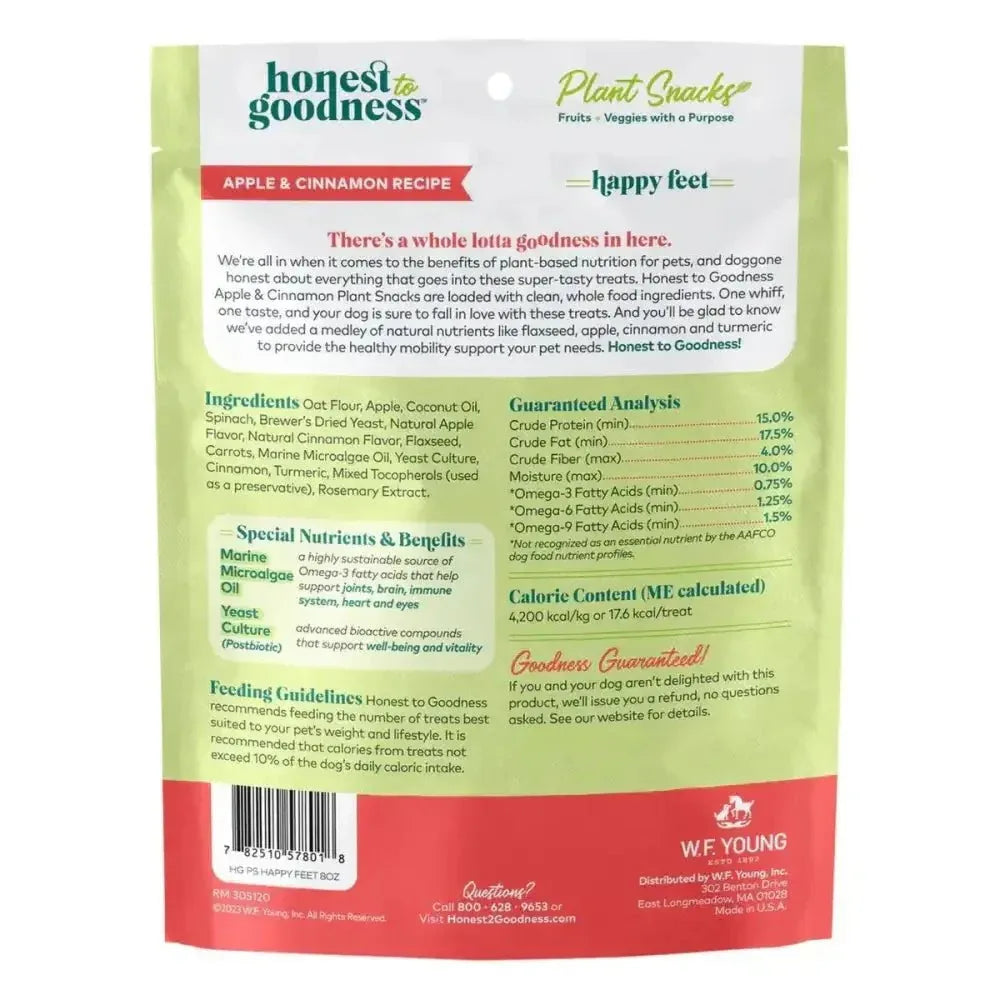 Honest To Goodness™ Plant Snacks Happy Feet Apple & Cinnamon Recipe Dog Treats 8oz - Talis Us
