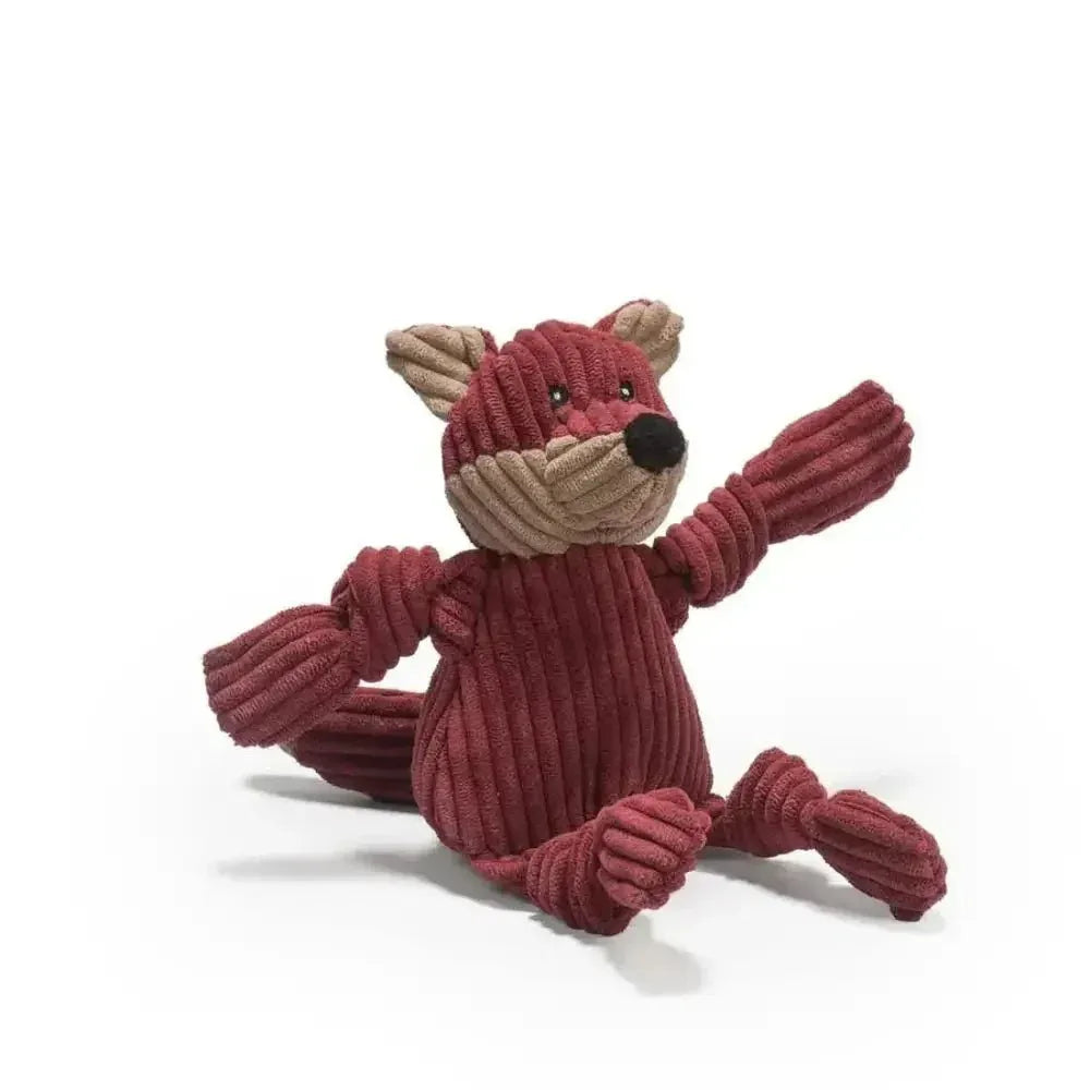 HuggleHounds Durable Plush Corduroy Knottie Squeaky Dog Toy - Talis Us