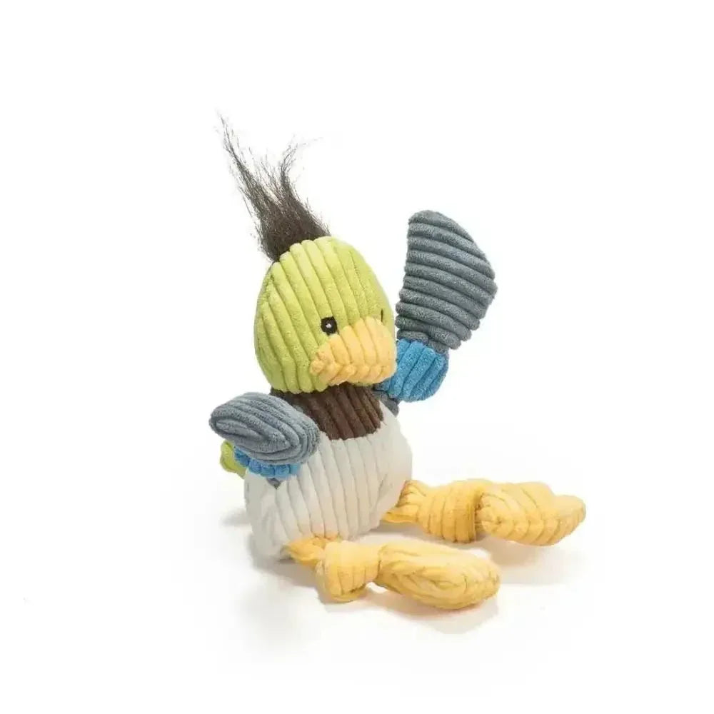 HuggleHounds Durable Plush Corduroy Knottie Squeaky Dog Toy - Talis Us