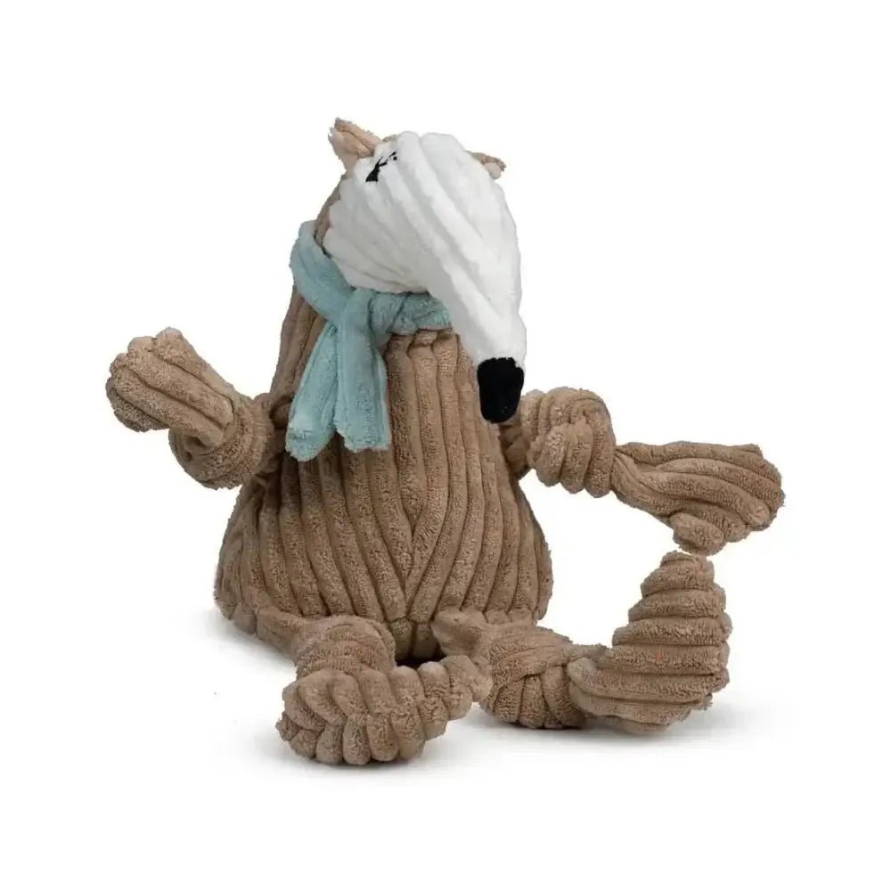 HuggleHounds Durable Plush Corduroy Knottie Squeaky Dog Toy - Talis Us
