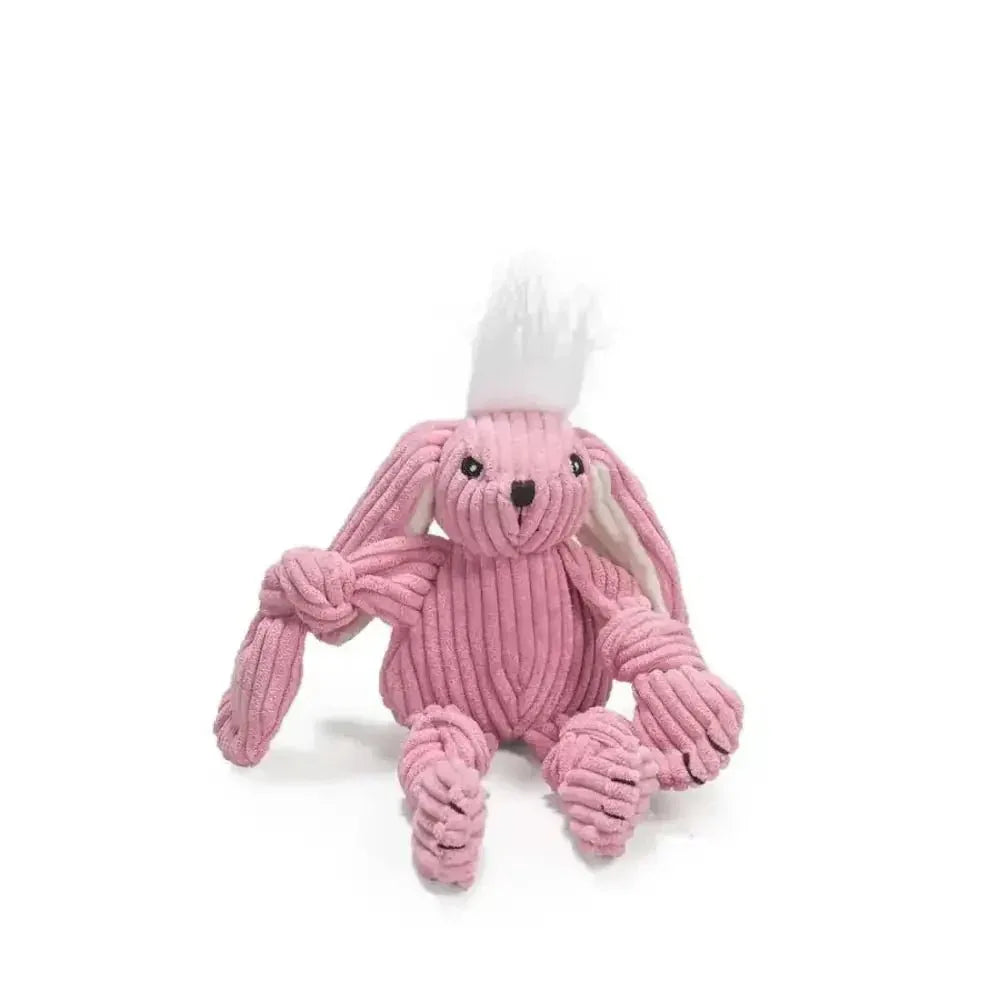 HuggleHounds Durable Plush Corduroy Knottie Squeaky Dog Toy - Talis Us