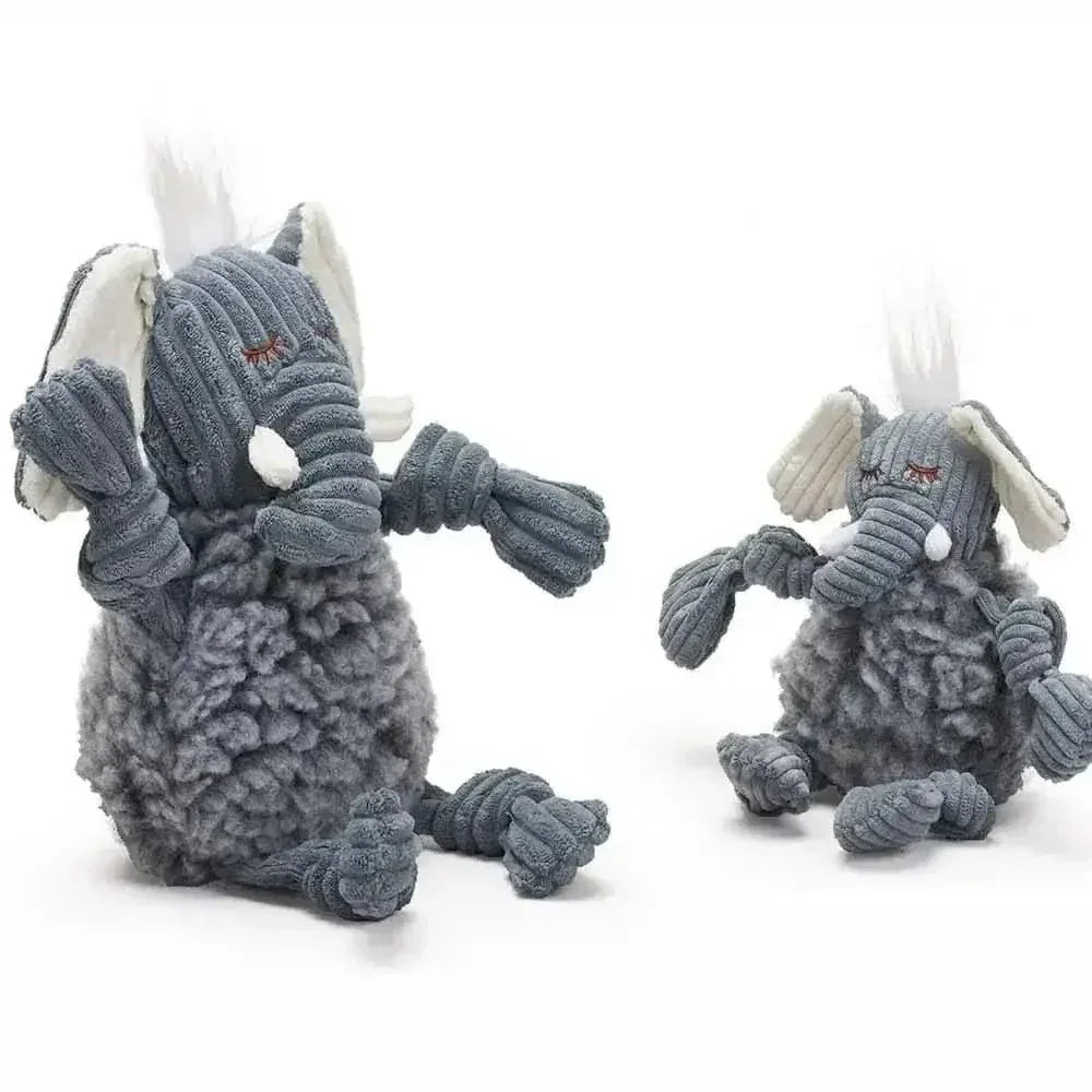 HuggleHounds Ellamae Elephant HuggleFleece FlufferKnottie Plush Dog Toy - Talis Us
