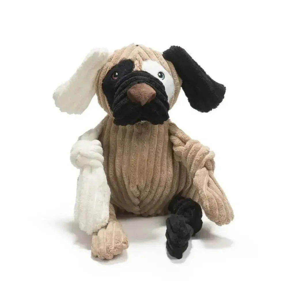 HuggleHounds Huggle Mutts Patches the Mutt Tough Squeaky Plush Dog Toy - Talis Us
