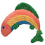 HuggleHounds Raucous Rainbow Trout Knottie Tough Squeaky Plush Dog Toy - Talis Us