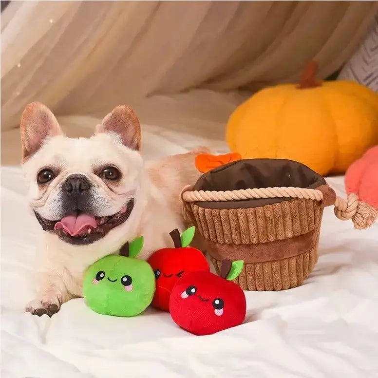 Hugsmart Pet Autumn Tailz Apple Basket Interactive Dog Toy - Talis Us