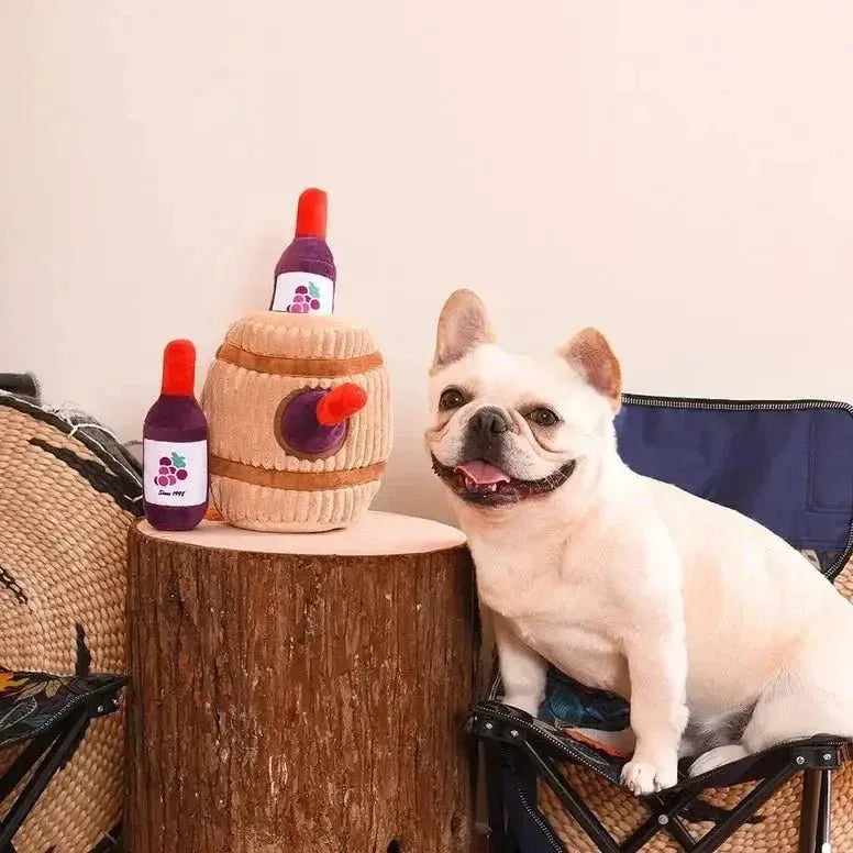 Hugsmart Pet Food Party Wine Barrel Interactive Dog Toy - Talis Us