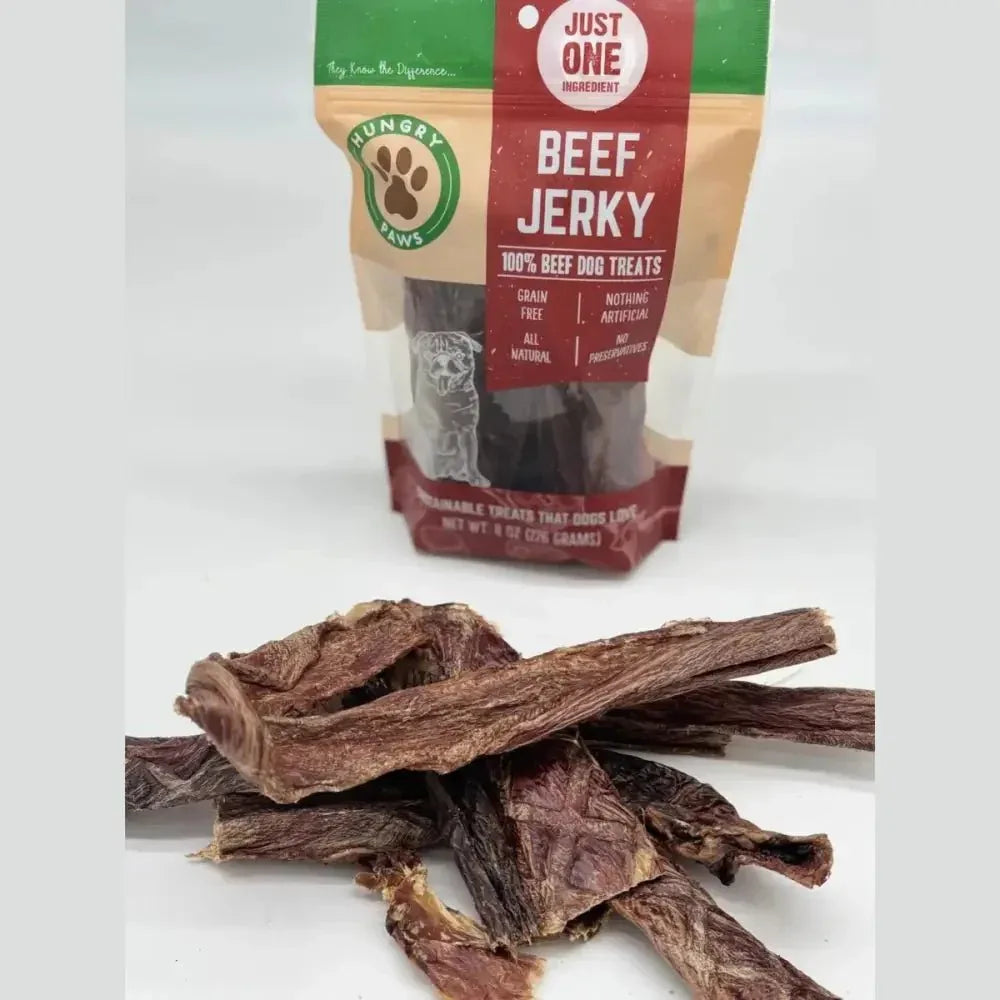 Hungry Paws Beef Jerky Dog Treats - 100% Natural 8oz - Talis Us