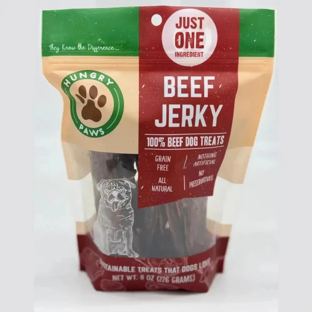 Hungry Paws Beef Jerky Dog Treats - 100% Natural 8oz - Talis Us