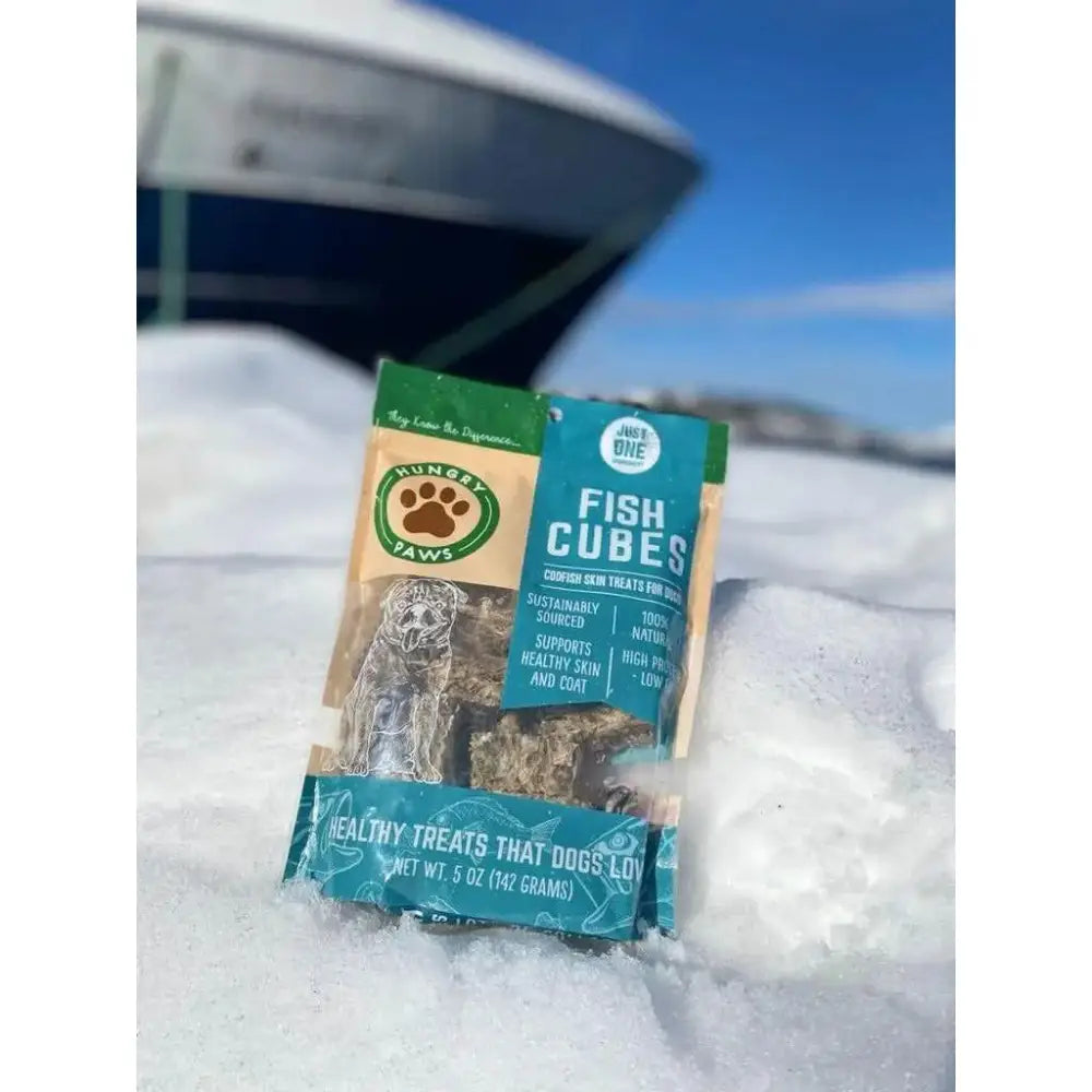 Hungry Paws Premium Cod Skin Cubes Dog Chew Treats 5 oz - Talis Us