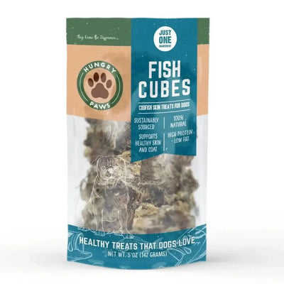 Hungry Paws Premium Cod Skin Cubes Dog Chew Treats 5 oz - Talis Us