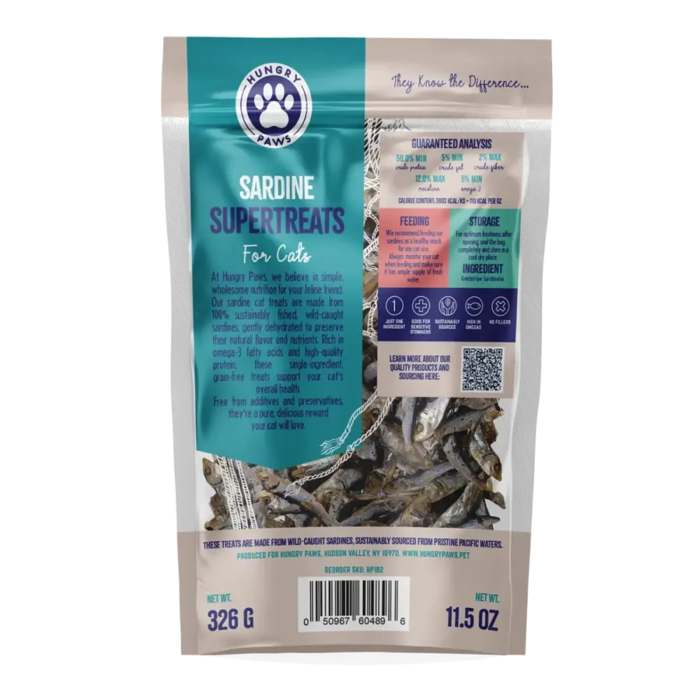 Hungry Paws Sardine Treats for Cats - Yummy Supertreats 2.5 oz - Talis Us