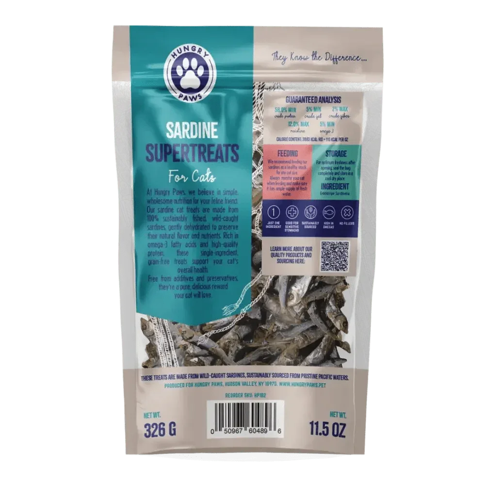 Hungry Paws Sardine Treats for Cats - Yummy Supertreats 2.5 oz - Talis Us
