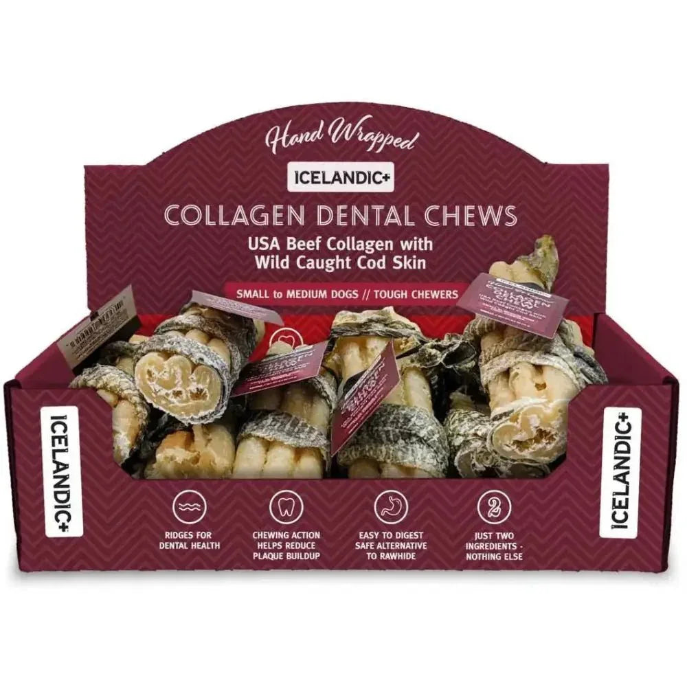 Icelandic Beef Collagen Dental Chew w/ Wrapped Fish Dog Chew Treats - Talis Us