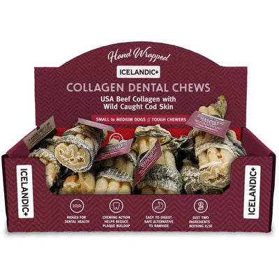 Icelandic Beef Collagen Dental Chew w/ Wrapped Fish Dog Chew Treats - Talis Us