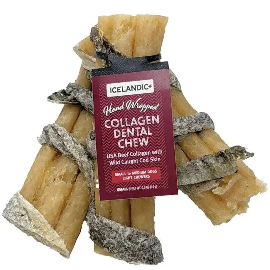 Icelandic Beef Collagen Dental Chew w/ Wrapped Fish Dog Chew Treats - Talis Us