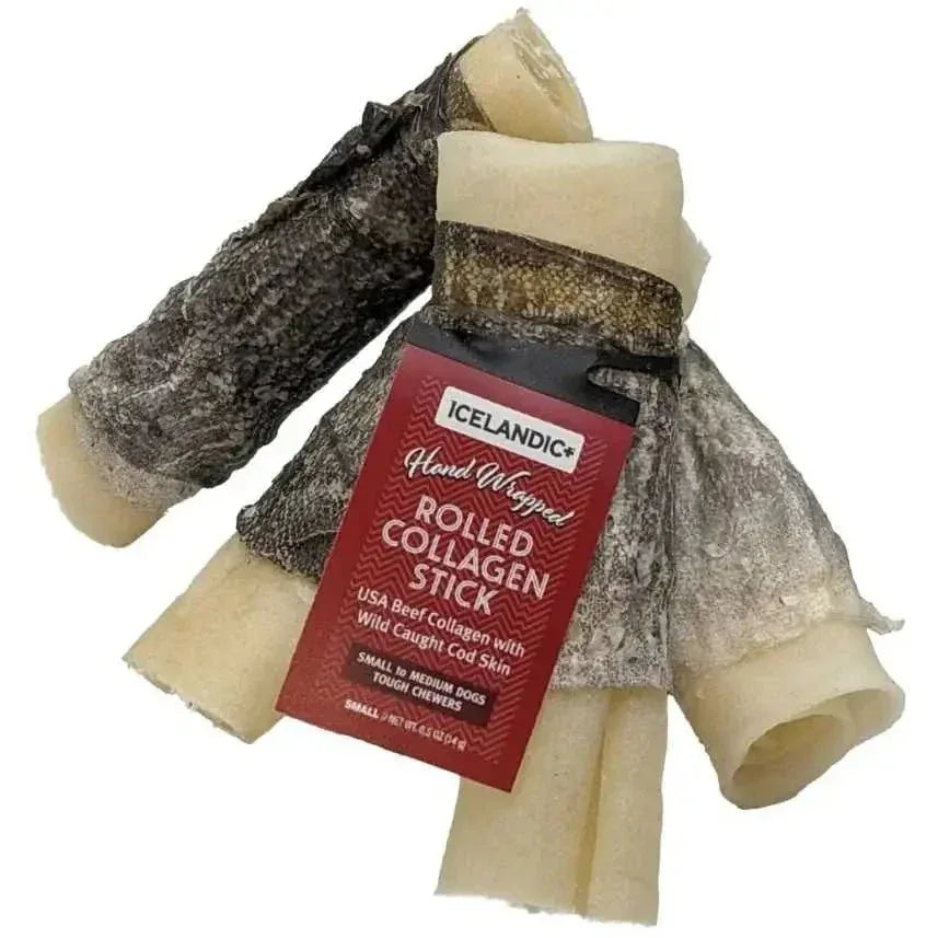 Icelandic Beef Rolled Collagen Stick w/ Wrapped Fish Dog Chew Treats - Talis Us