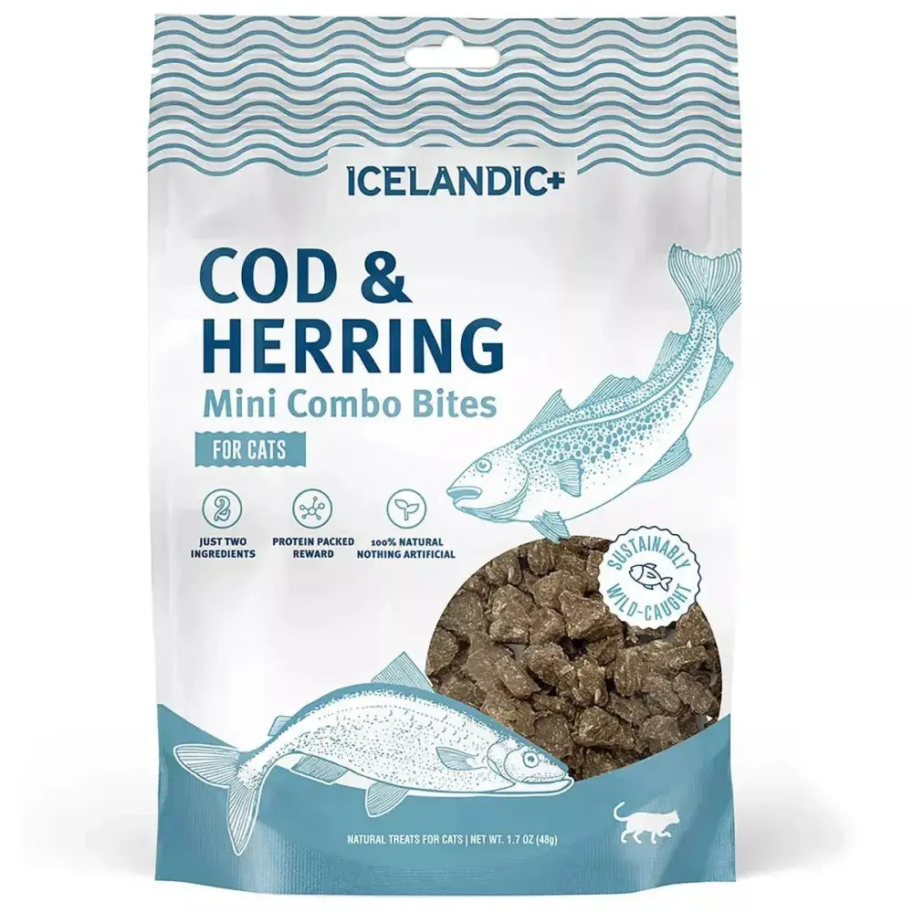 Icelandic+ Cod & Herring Mini Combo Bites Treats For Cats 1.7 oz - Talis Us