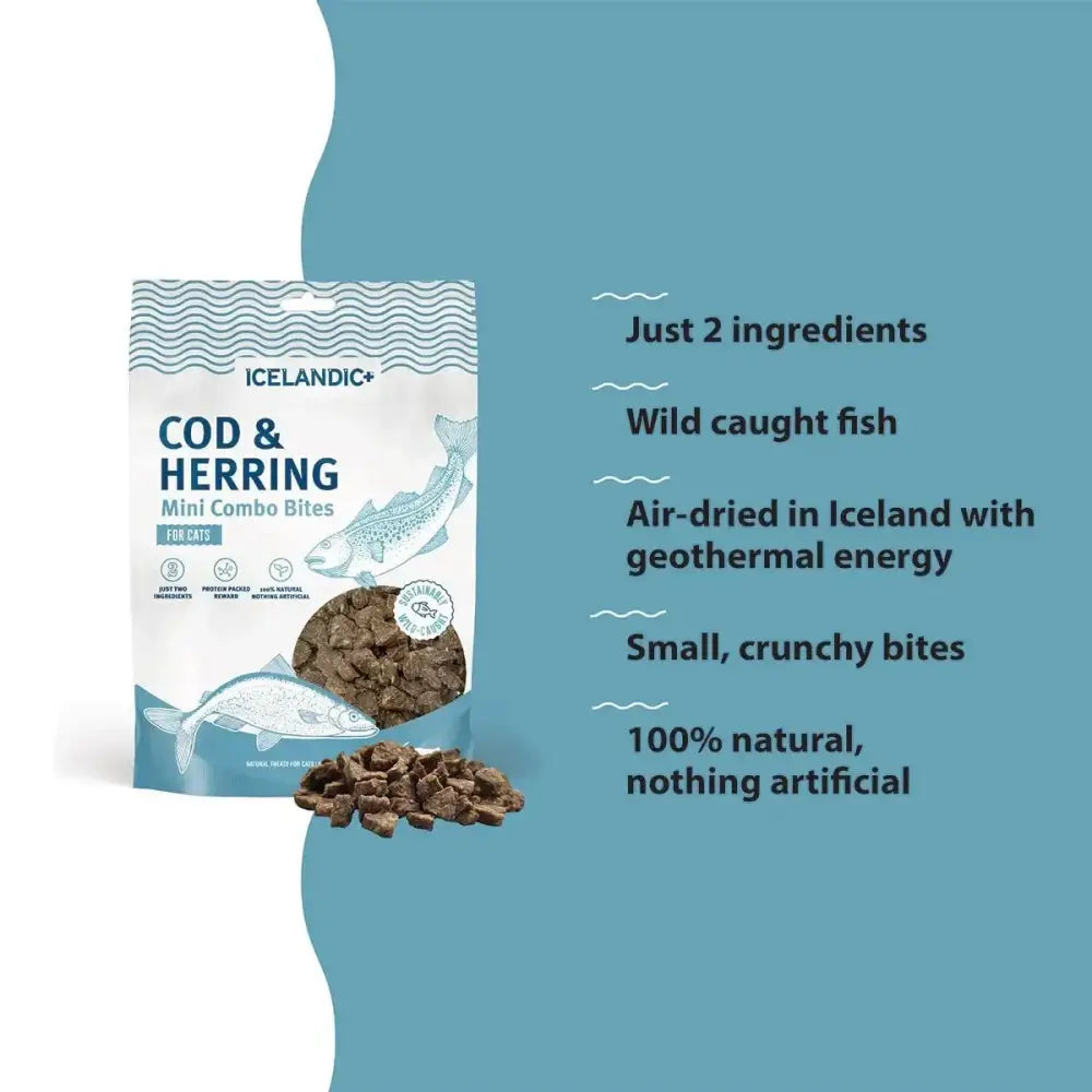 Icelandic+ Cod & Herring Mini Combo Bites Treats For Cats 1.7 oz - Talis Us